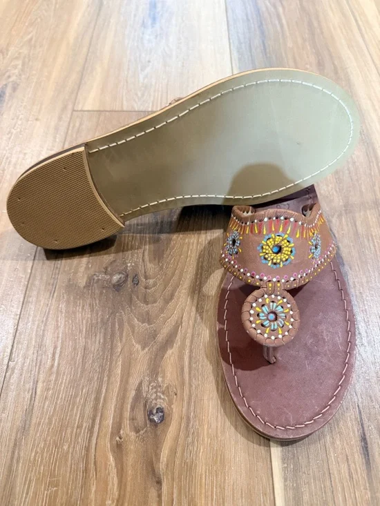 Jack Rogers Cognac Leather Sandals - Picture 2 of 5